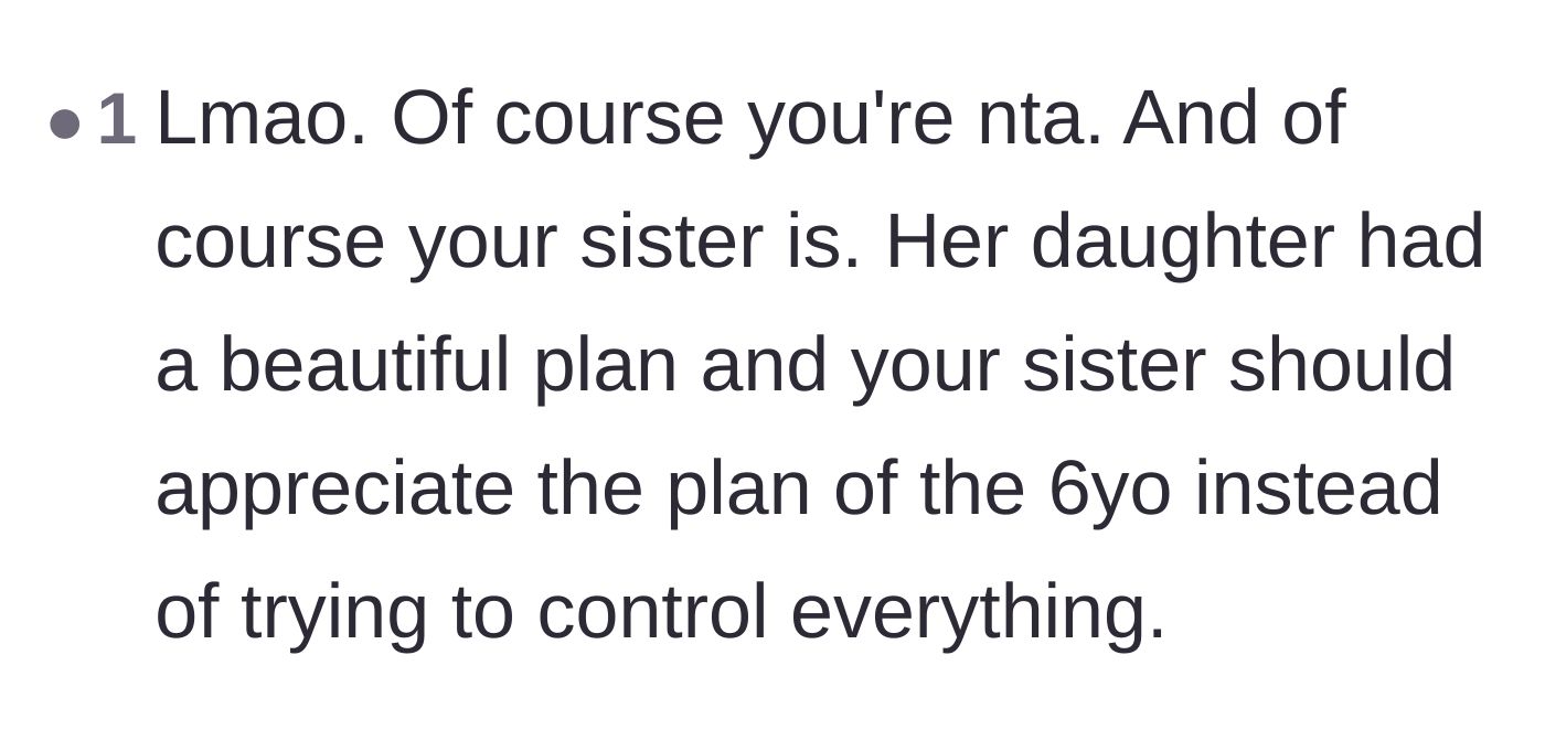 Comment thread 2 - Commenters expressing outrage that the mother rejected her six-year-old's sweet Mother's Day plan.
