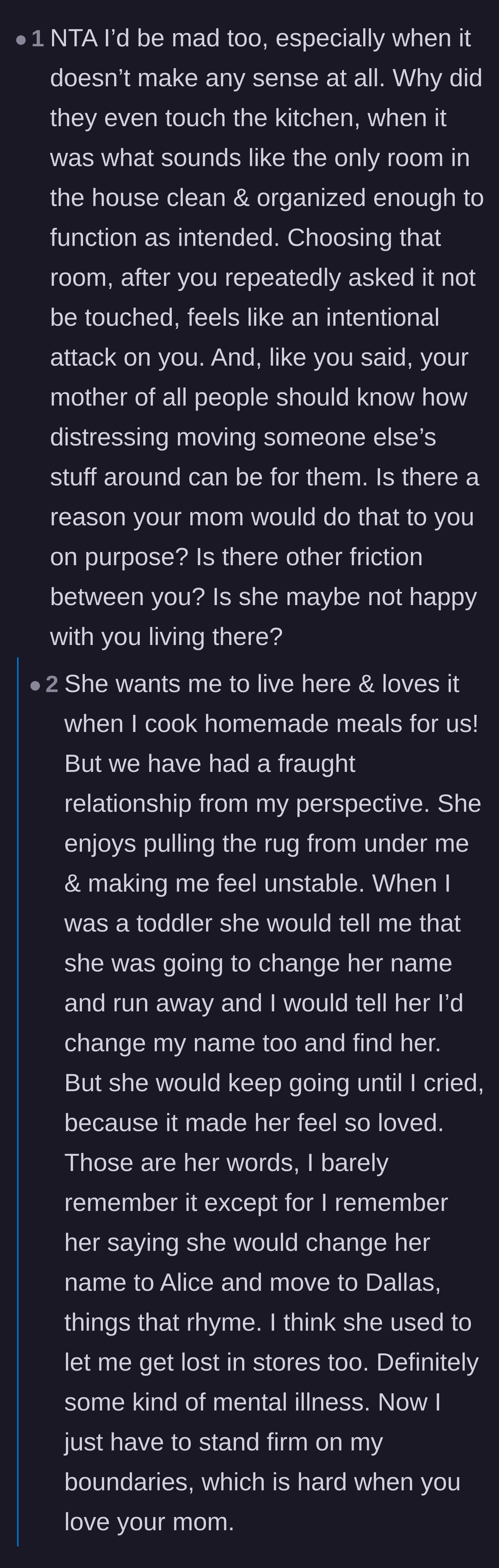 Comment thread 3 - The original poster shares childhood memories of emotional manipulation