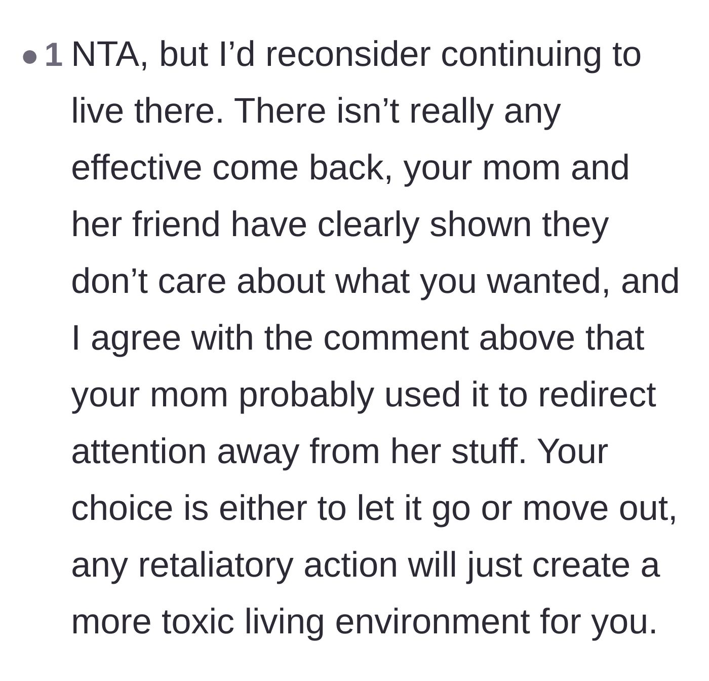 Comment thread 5 - Pragmatic advice on accepting the toxic environment or moving out