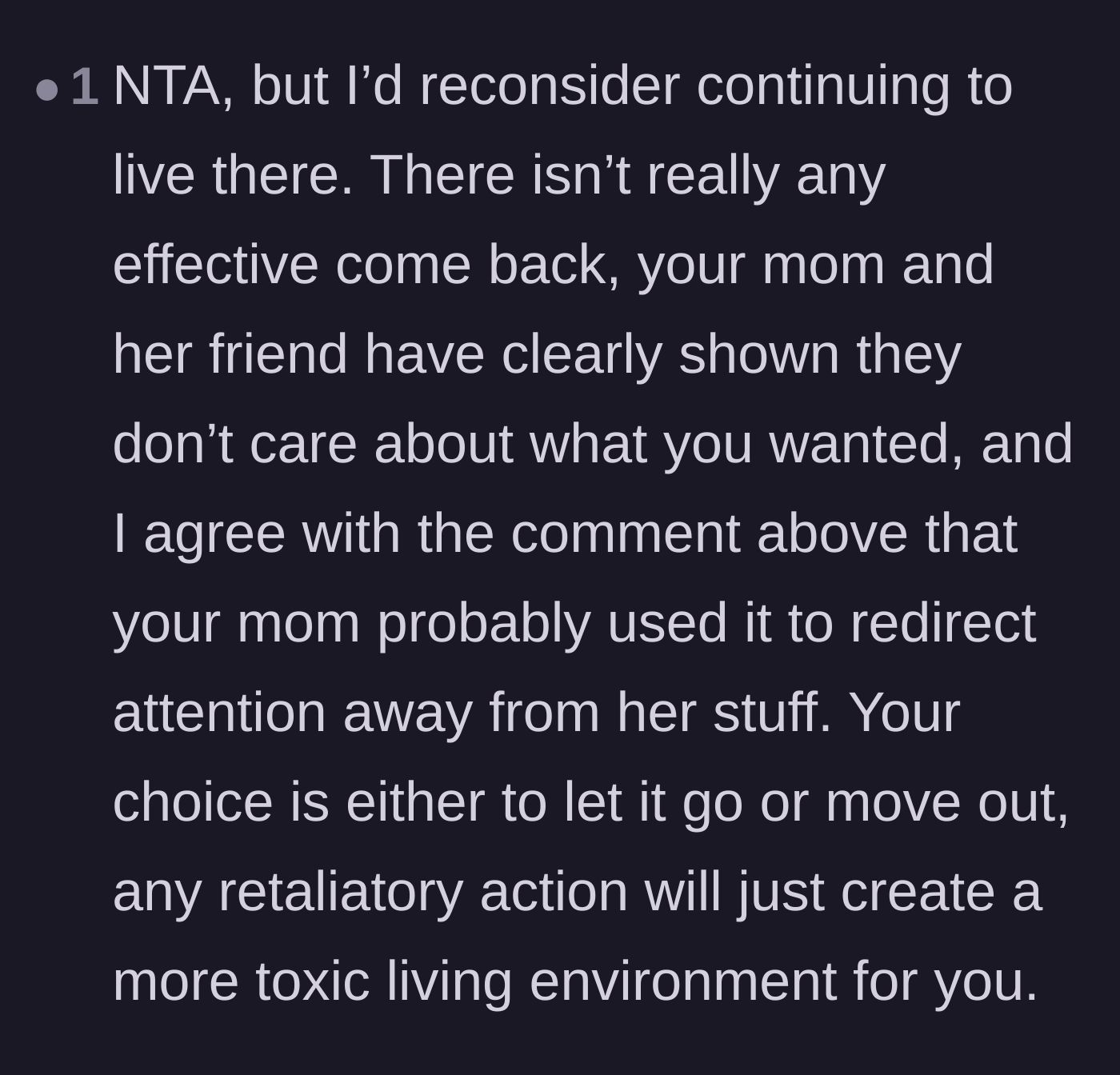 Comment thread 5 - Pragmatic advice on accepting the toxic environment or moving out
