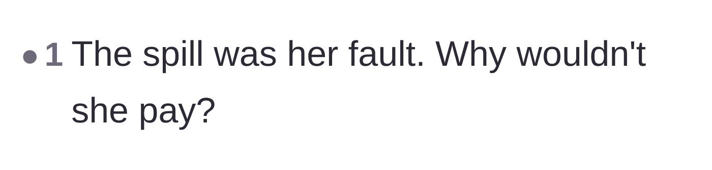 Comment thread 6 - Asking why the passenger refuses to take financial responsibility for her own mistake