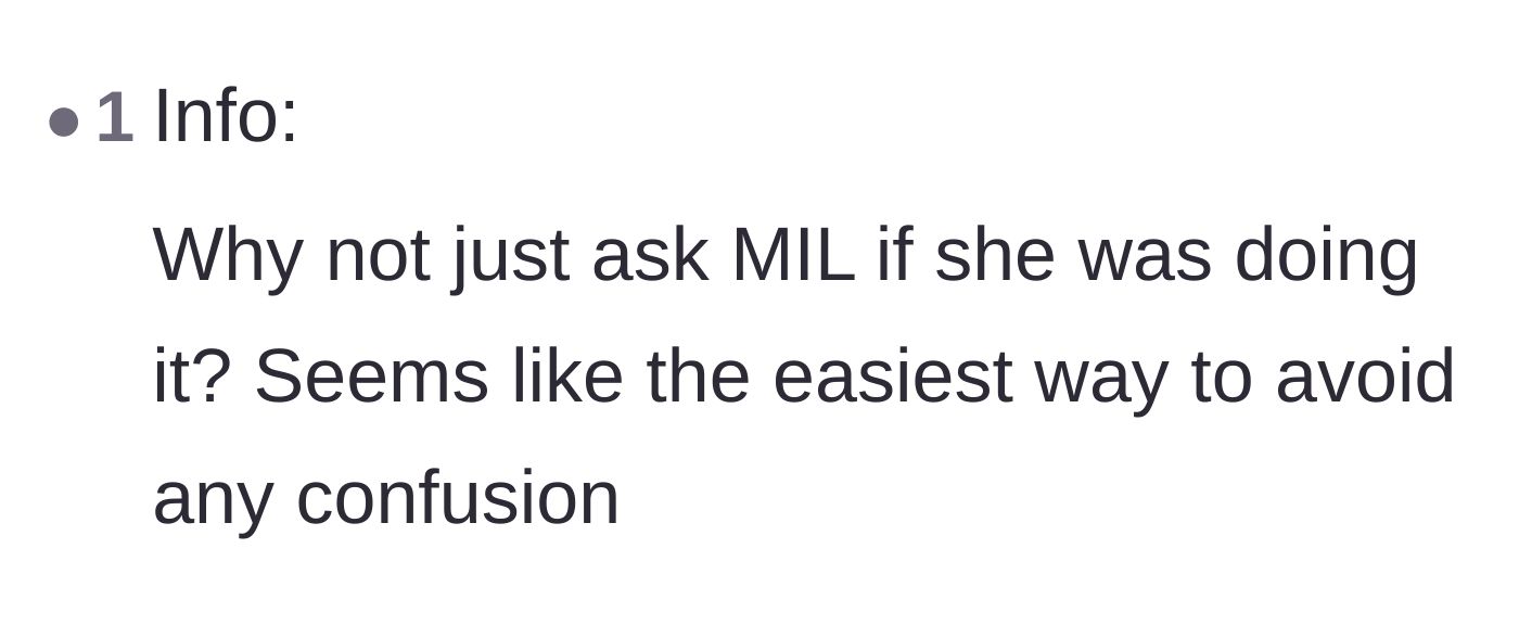 Comment thread 3 - A commenter asking why the wife didn't just ask the mother-in-law if she was hosting.