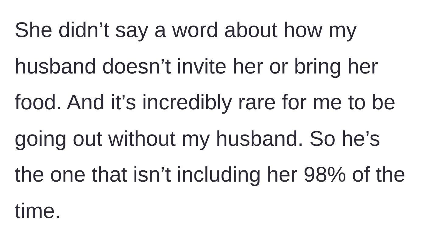 Story part 5 - Pointing out the massive double standard where the mother-in-law never blames her own son for the exact same behavior.