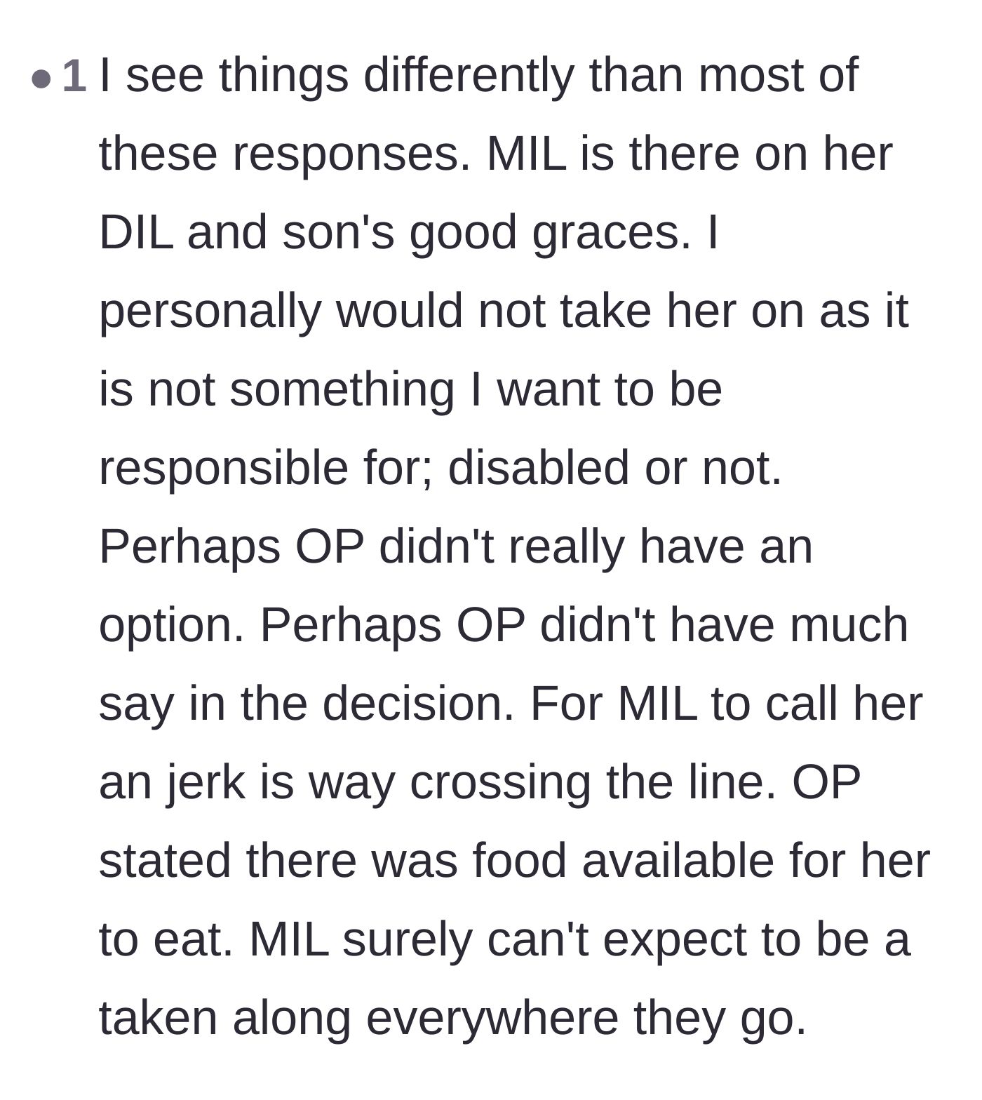 Comment thread 6 - Defending the wife's generosity and calling out the mother-in-law for crossing a massive line.