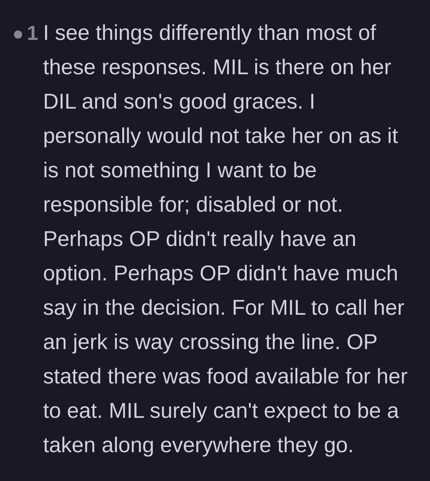 Comment thread 6 - Defending the wife's generosity and calling out the mother-in-law for crossing a massive line.