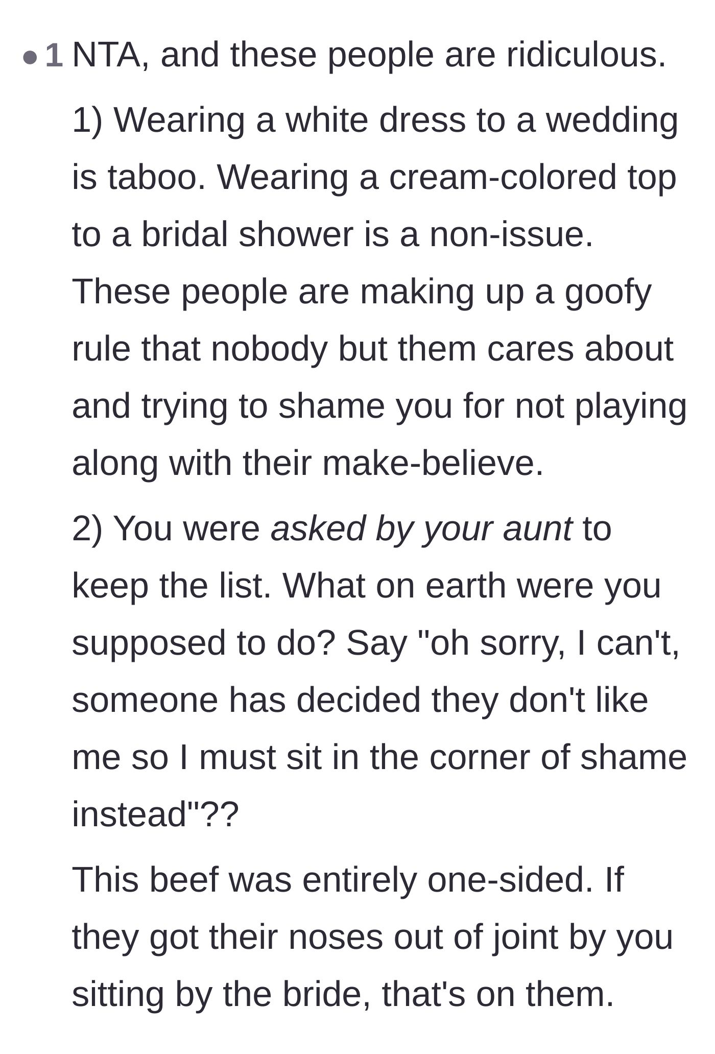 Comment thread 4 - Commenters praising the author for not backing down from a one-sided beef and refusing to be shamed.