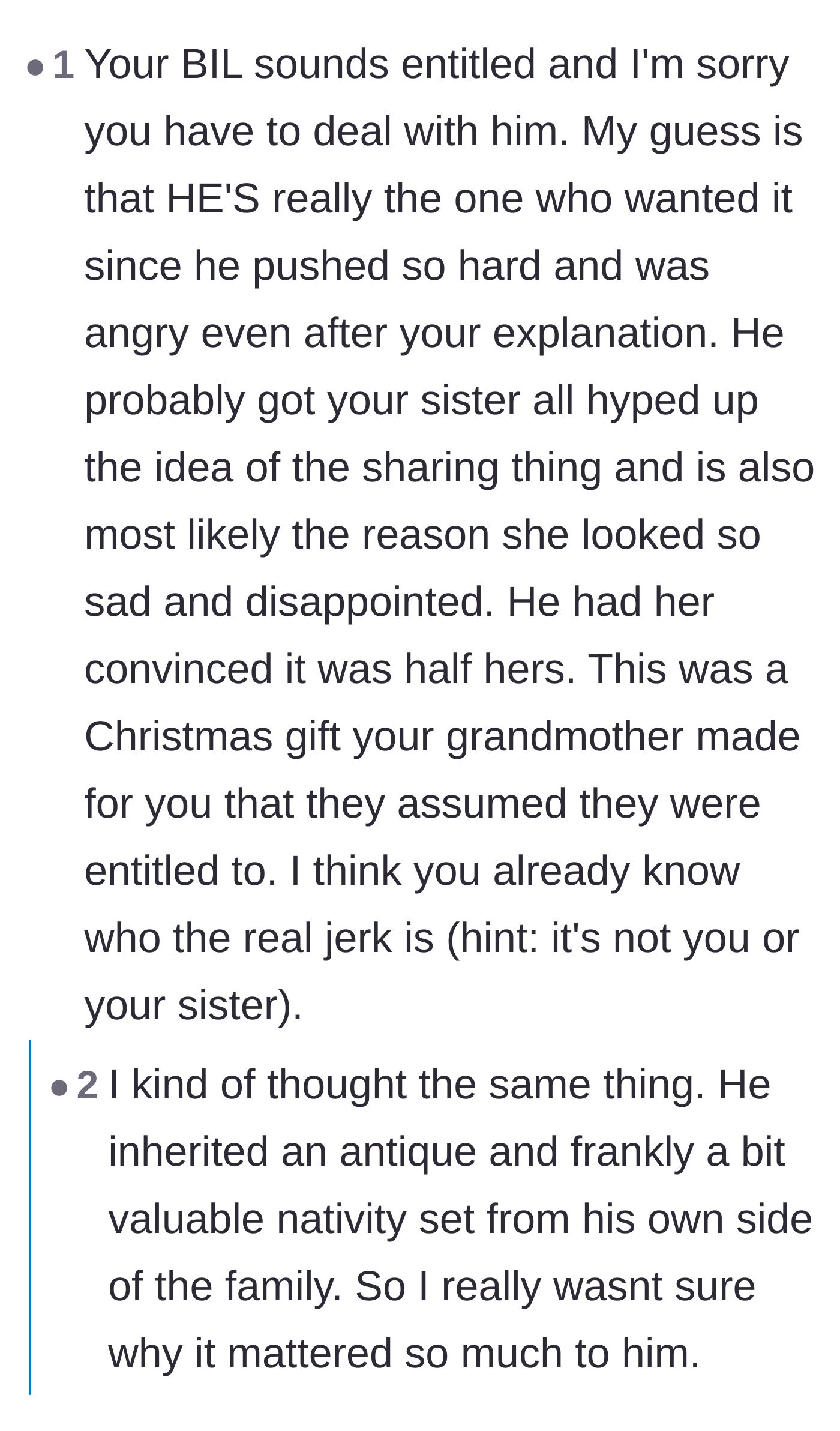 Comment thread 2 - Commenters pointing out the hypocrisy of the in-laws not sharing their own custom Halloween decorations.