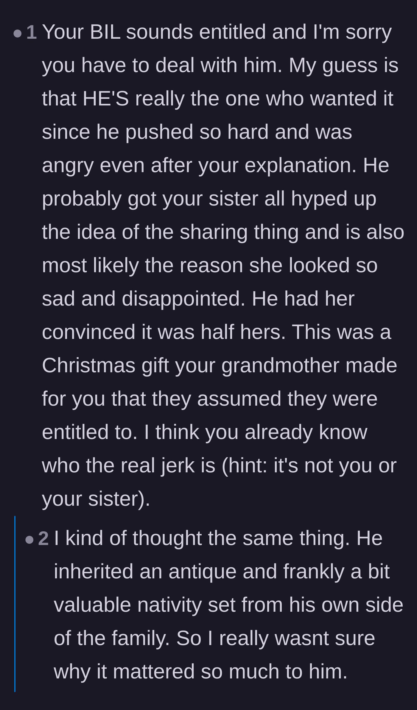 Comment thread 2 - Commenters pointing out the hypocrisy of the in-laws not sharing their own custom Halloween decorations.