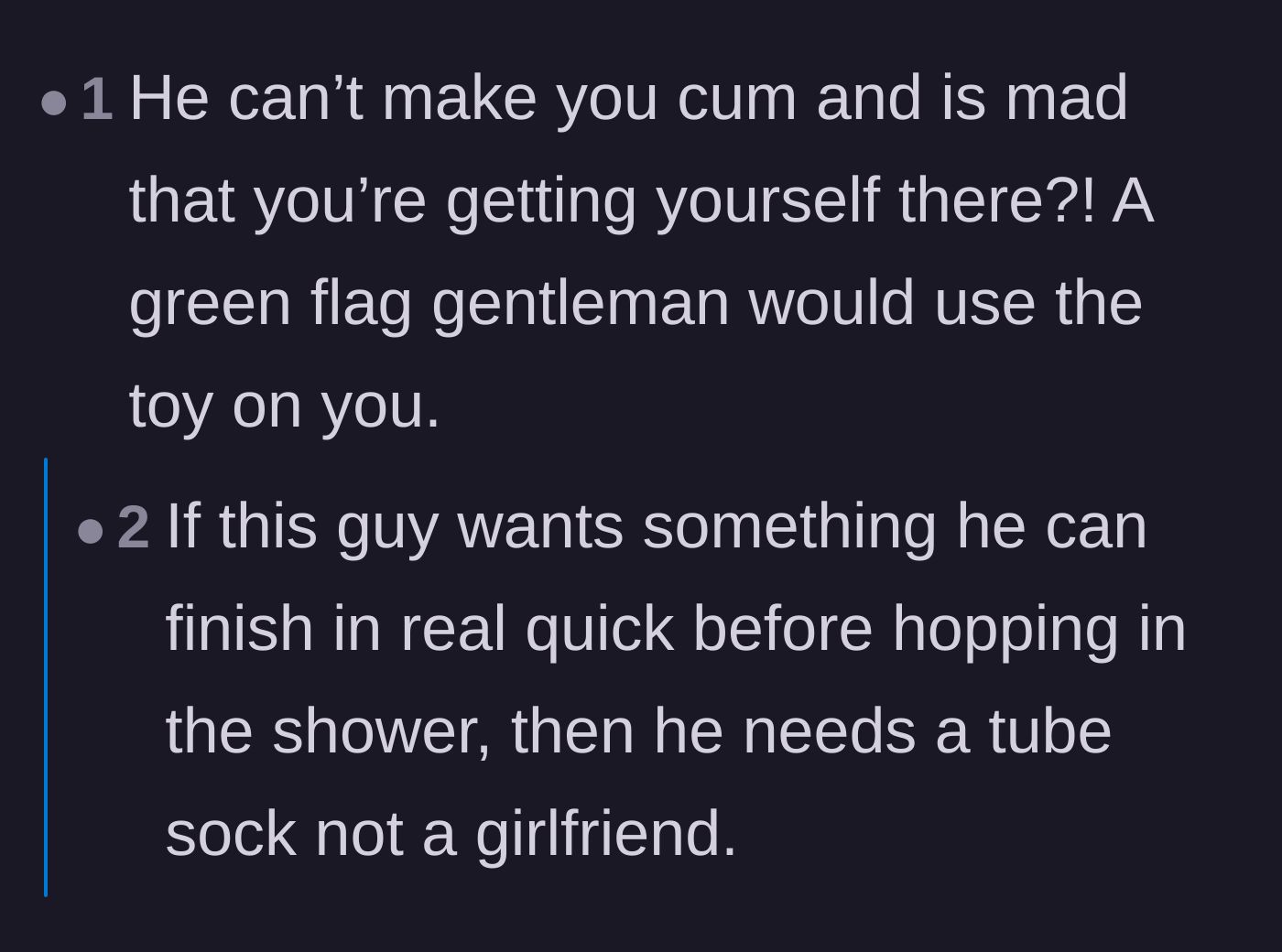 Comment thread 6 - A brutally honest take suggesting that if he only cares about his own quick finish, he doesn't need a partner.
