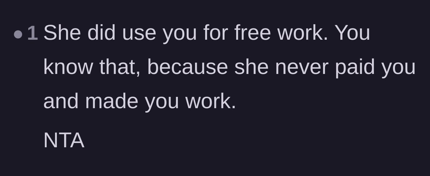 Comment thread 3 - Stating plainly that unpaid work is, by definition, being used for free labor.