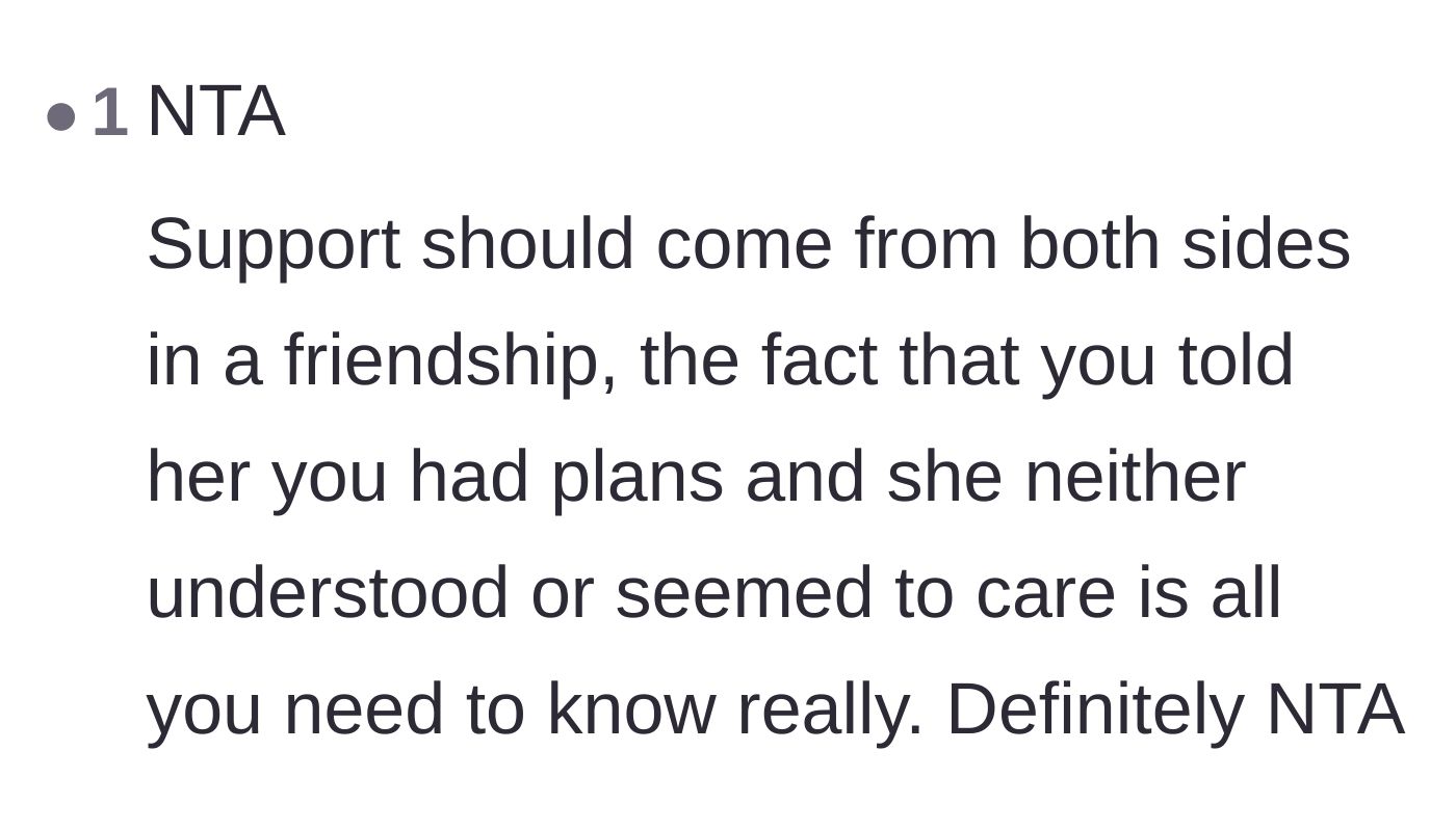 Comment thread 4 - Highlighting the one-sided nature of the friend's demands.