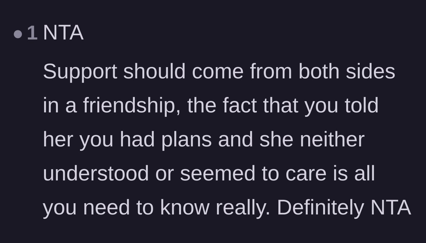 Comment thread 4 - Highlighting the one-sided nature of the friend's demands.