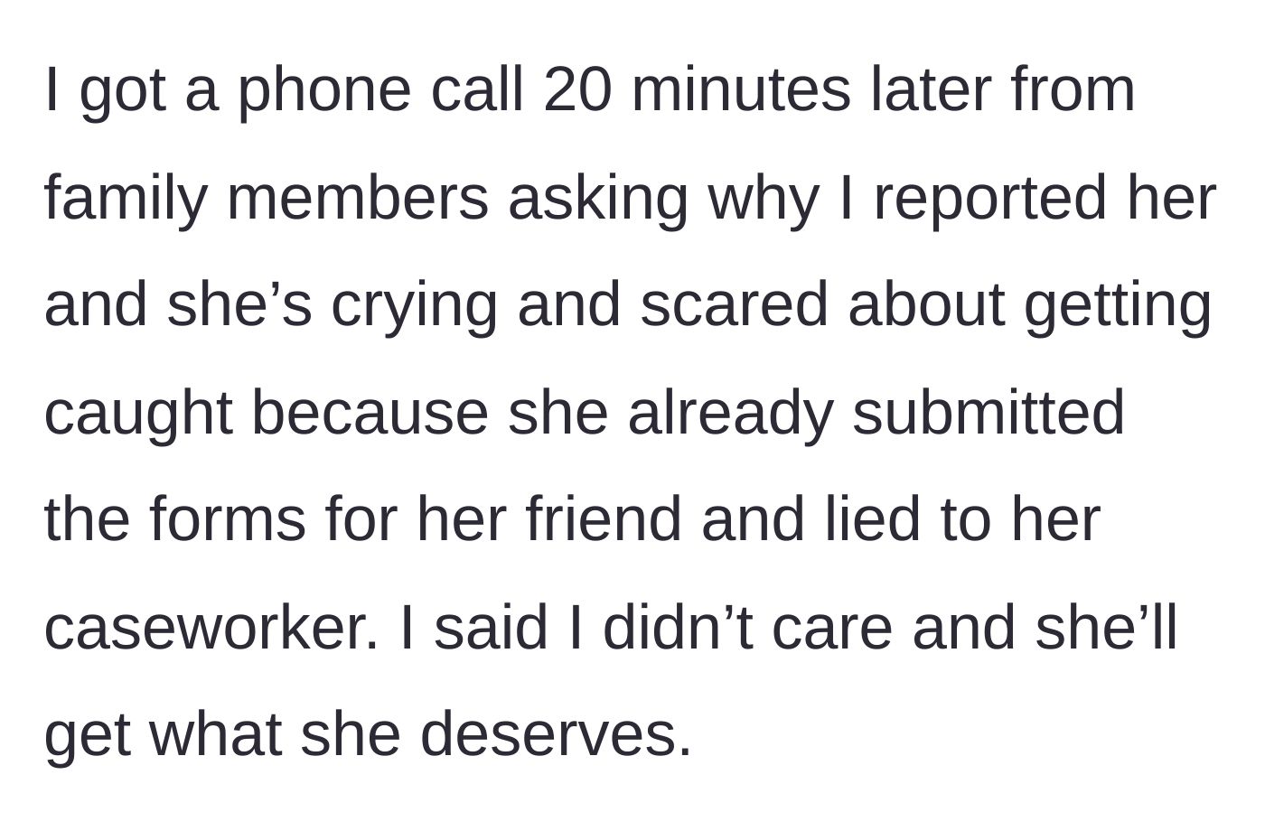 Story part 4 - A panicked phone call from family members pleading on behalf of a crying, terrified cousin.