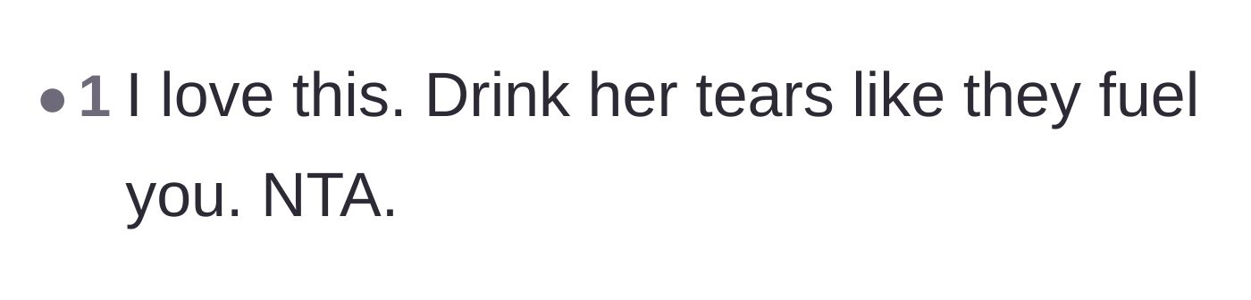 Comment thread 6 - A humorous, slightly petty comment encouraging the poster to enjoy the cousin's distress.