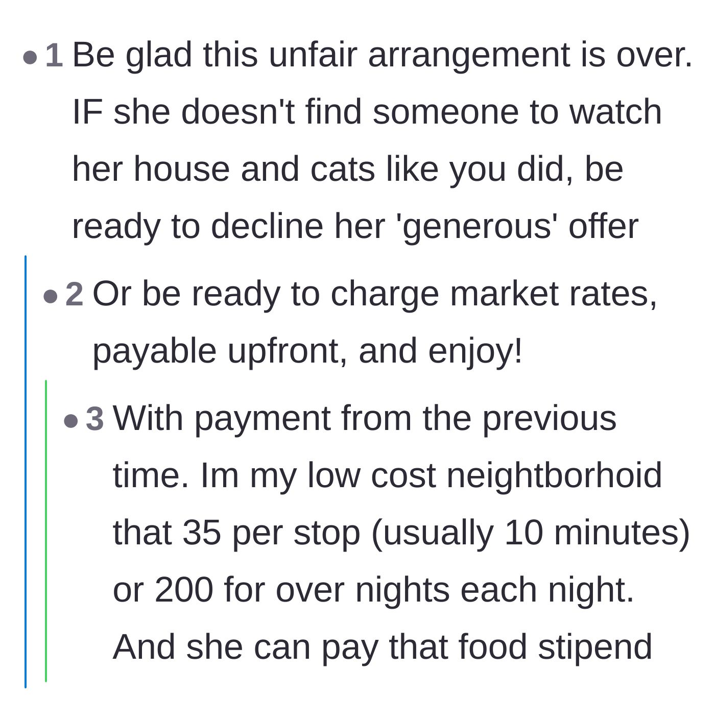 Comment thread 4 - Plotting the ultimate revenge through mandatory upfront market rates.