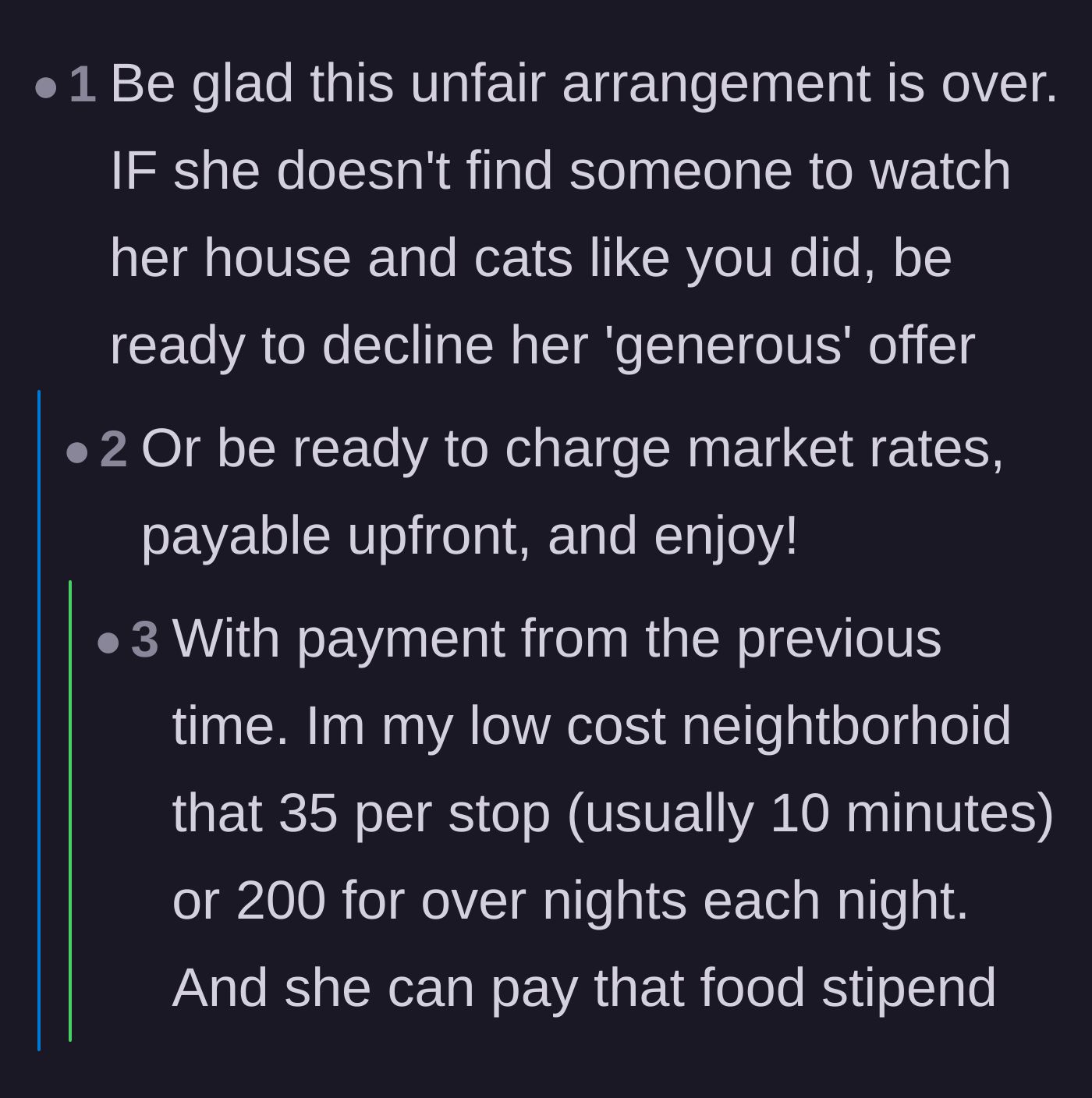 Comment thread 4 - Plotting the ultimate revenge through mandatory upfront market rates.