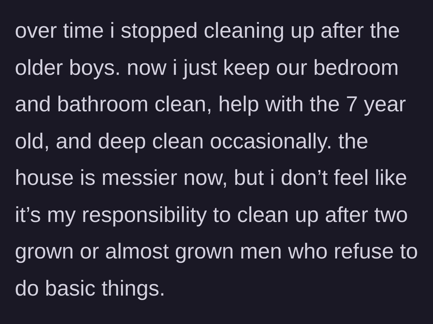 Story part 6 - The girlfriend strikes and only cleans up after herself