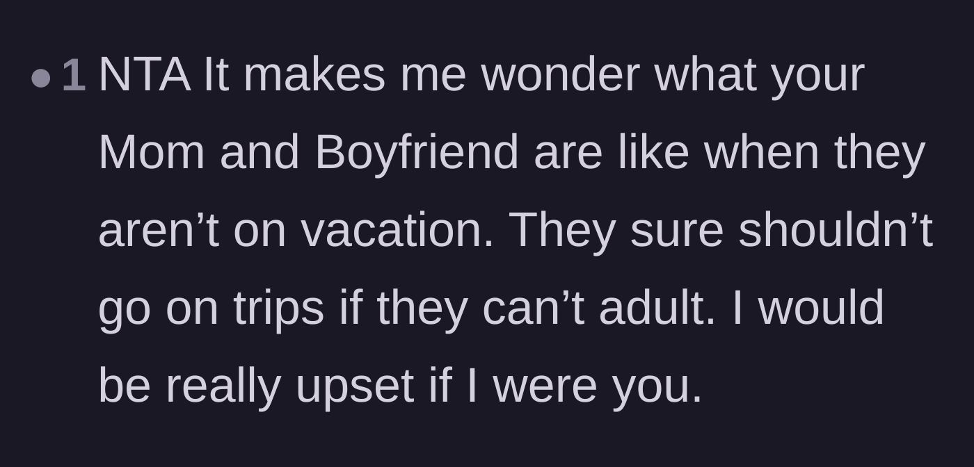 Comment thread 6 - Speculation on how chaotic the mother and boyfriend must be in their everyday lives.