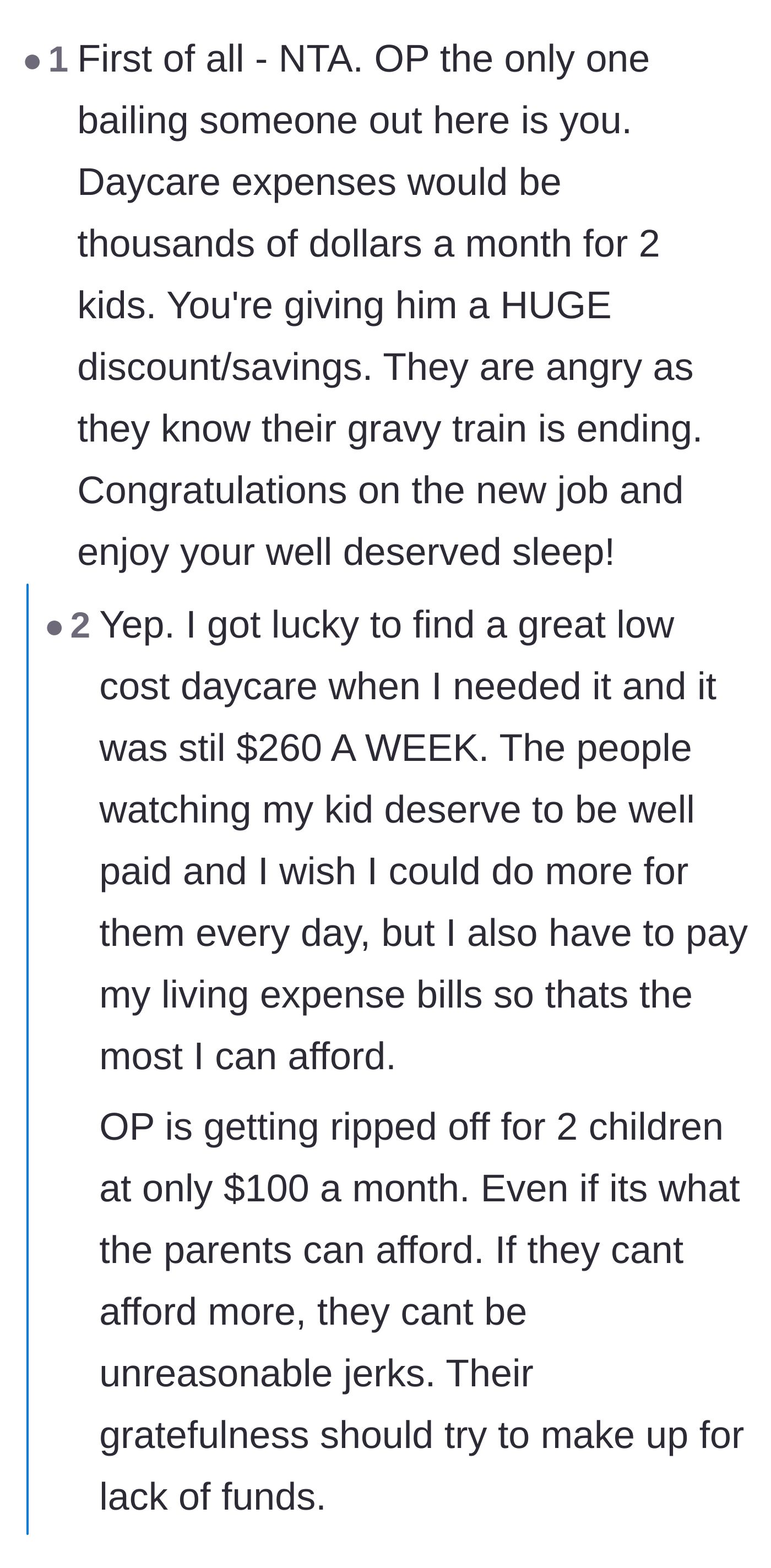 Comment thread 4 - A reality check on the actual cost of daycare and who is truly bailing out whom.
