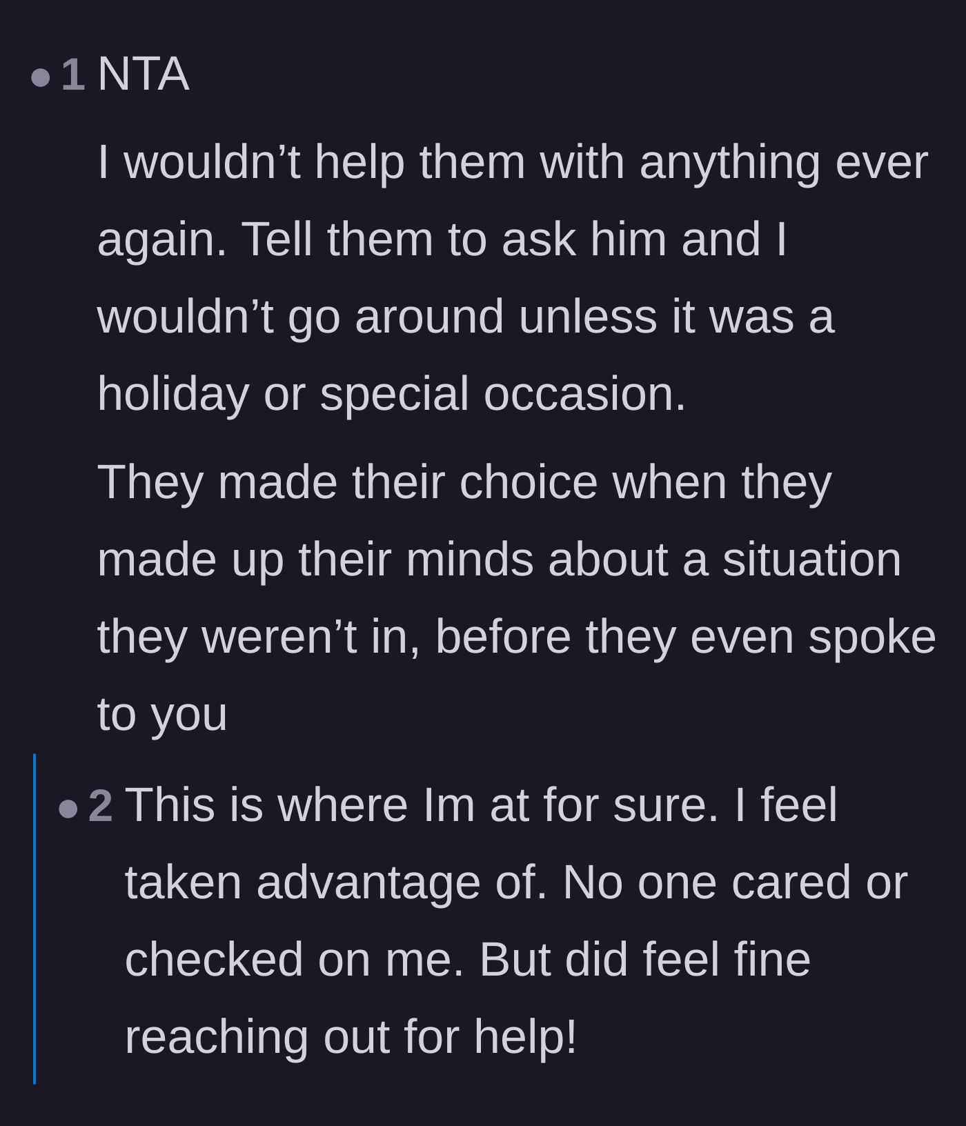 Comment thread 1 - Readers advising the main character to aggressively defer all future tech support requests to the boyfriend while mocking his age.