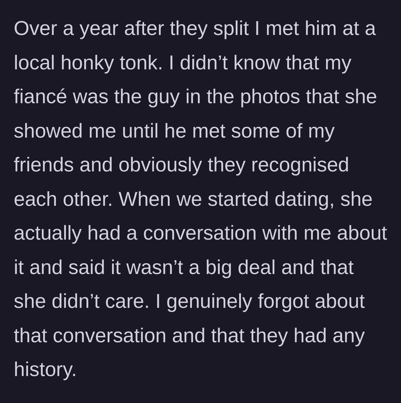 Story part 2 - The bride meeting the guy at a local bar and getting the green light from her coworker.