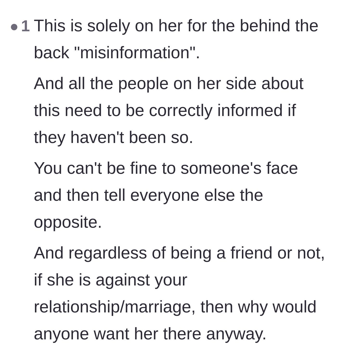 Comment thread 2 - Outrage over the coworker being two-faced and spreading misinformation behind the bride's back.