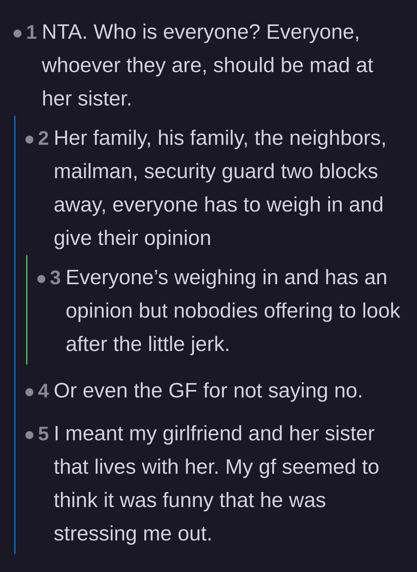 Comment thread 1 - Readers reacting in disbelief that the girlfriend found her partner's distress amusing instead of stepping in to help.