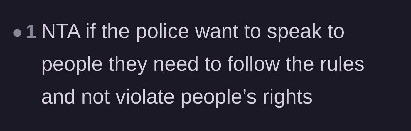 Comment thread 6 - A straightforward declaration that law enforcement must follow the rules just like everyone else.
