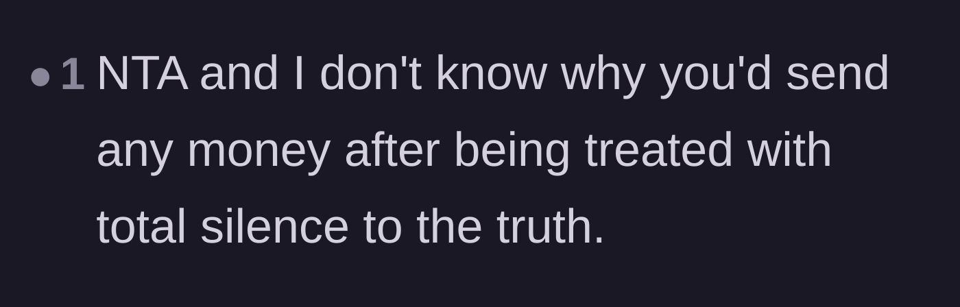 Comment thread 3 - A reader bluntly questioning why the veteran still contributed financially after the disrespectful silence.