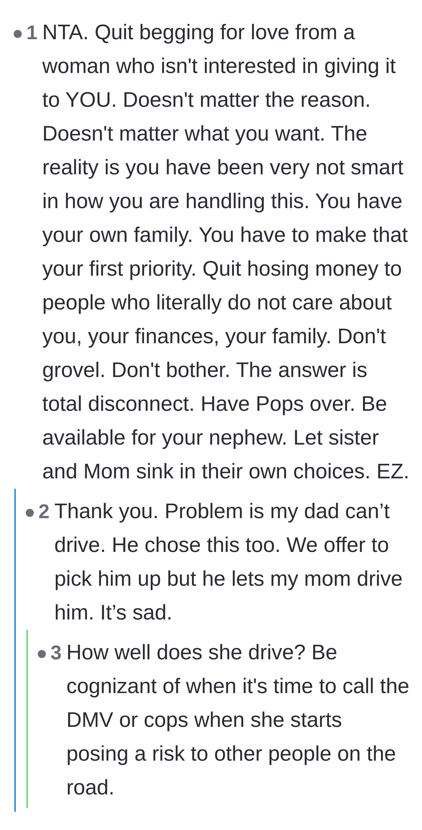 Comment thread 2 - Discussion about how the father also made his own choice to stay in a chaotic situation.