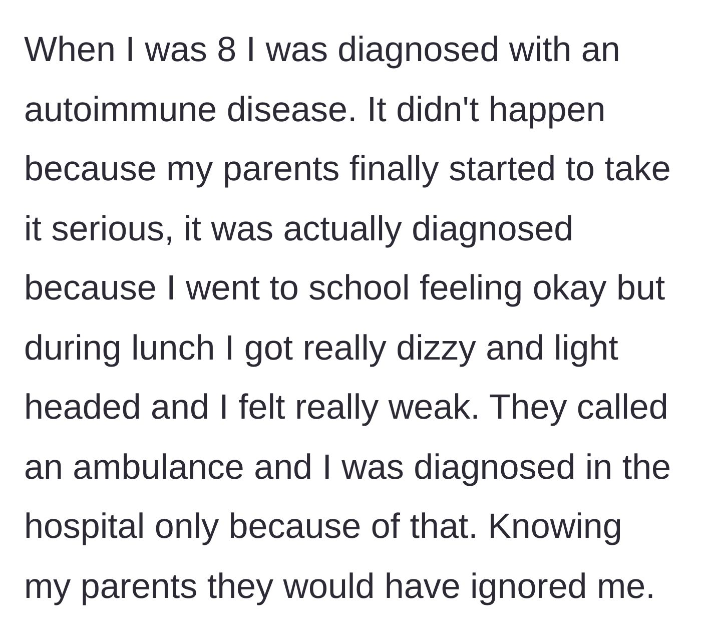 Story part 3 - An 8-year-old collapsing at school, requiring an ambulance, leading to an autoimmune diagnosis.