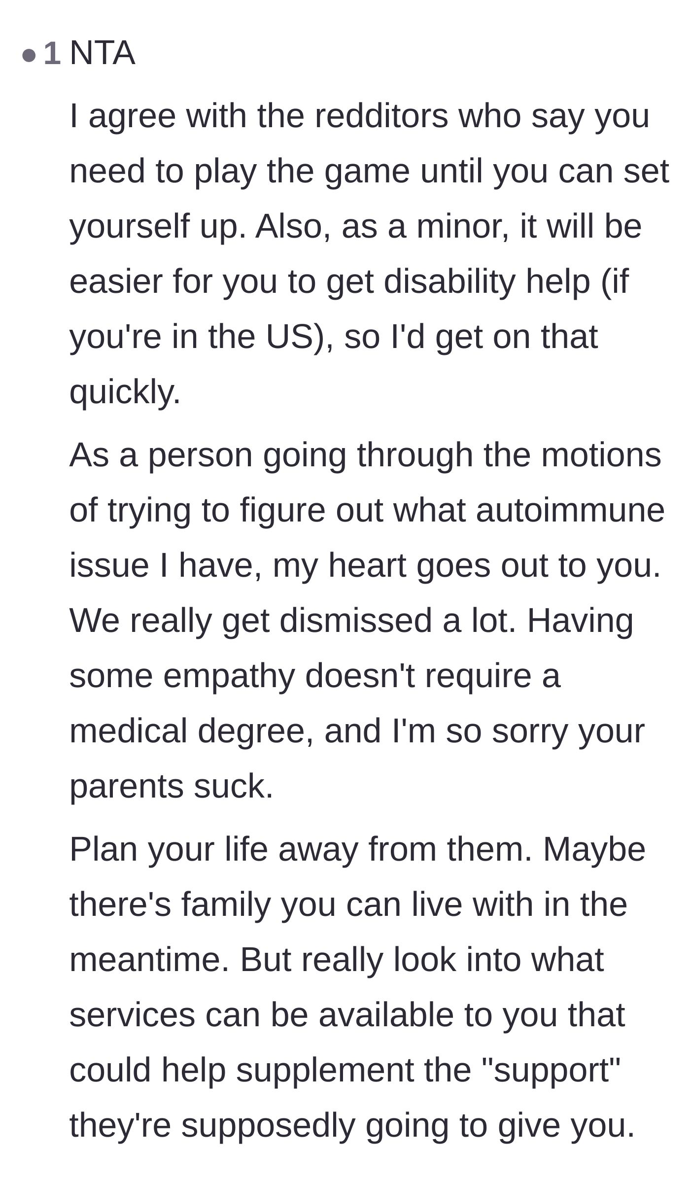Comment thread 3 - A fellow autoimmune patient offering deep empathy and practical advice on seeking disability services.