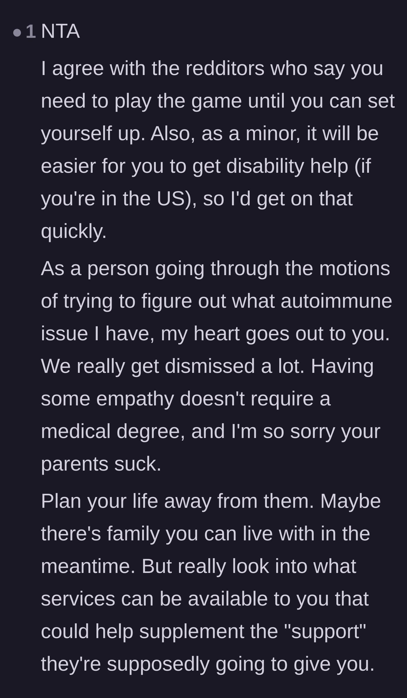Comment thread 3 - A fellow autoimmune patient offering deep empathy and practical advice on seeking disability services.