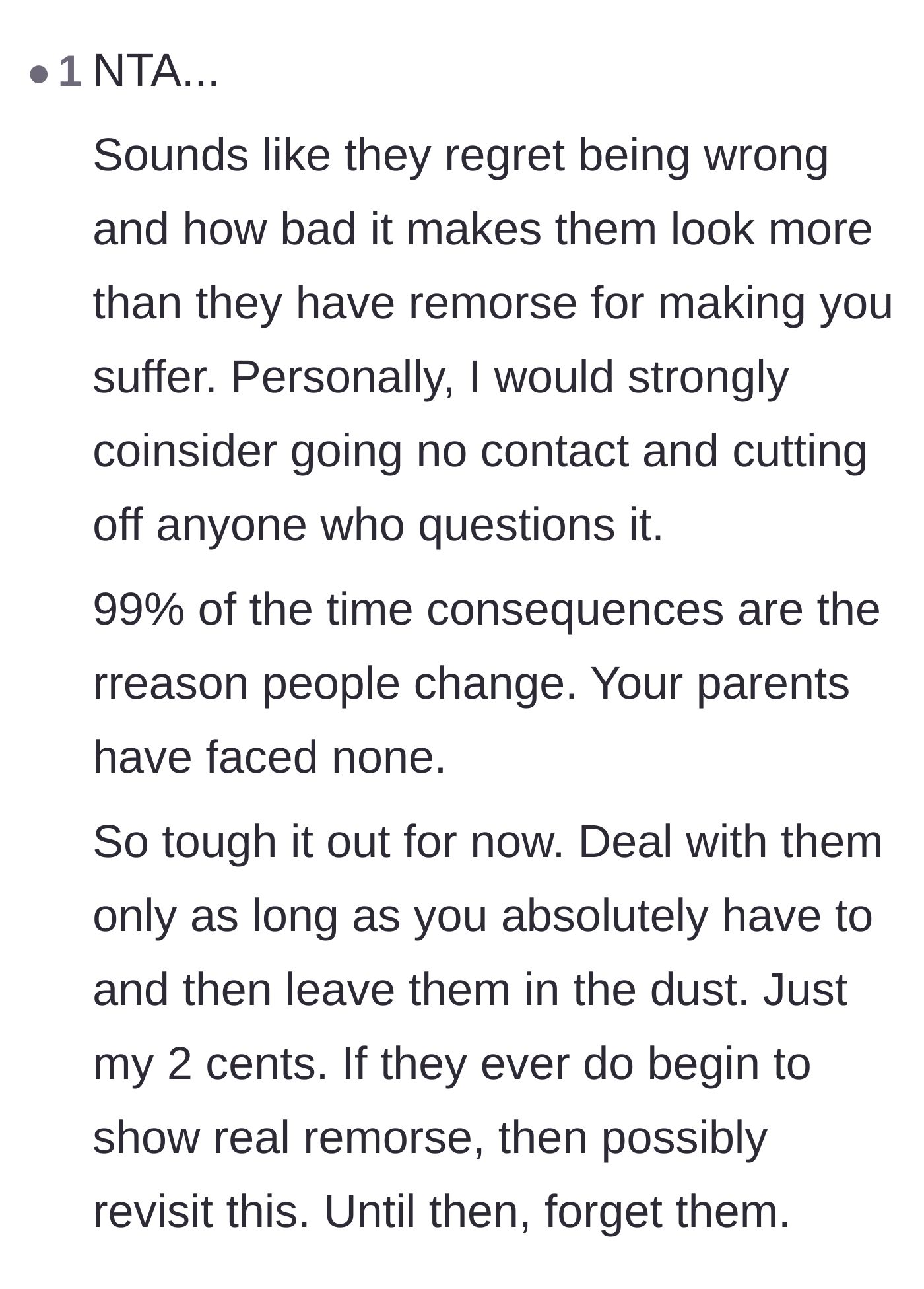 Comment thread 6 - Readers pointing out that the parents are only sorry because they look bad, not because she suffered.