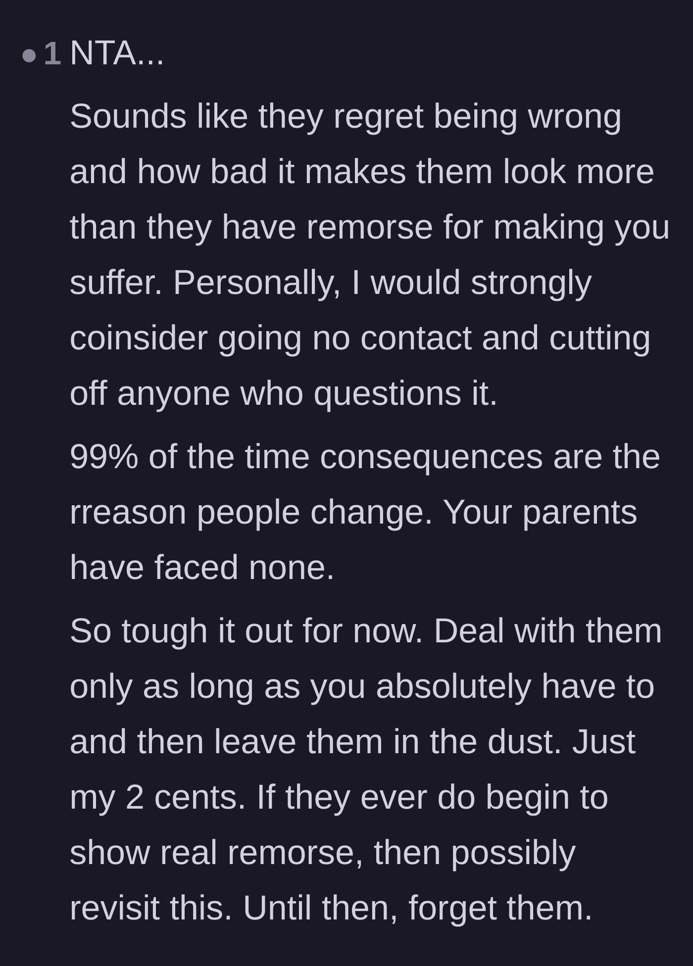 Comment thread 6 - Readers pointing out that the parents are only sorry because they look bad, not because she suffered.