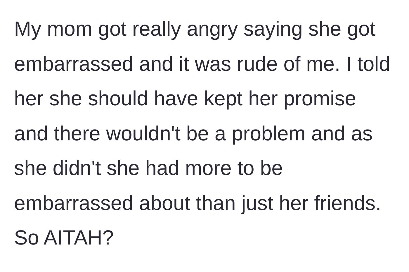 Story part 5 - A mom looking angry and embarrassed while her daughter firmly explains why she was turned away on the stairs.