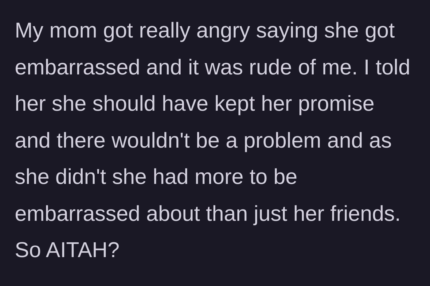 Story part 5 - A mom looking angry and embarrassed while her daughter firmly explains why she was turned away on the stairs.