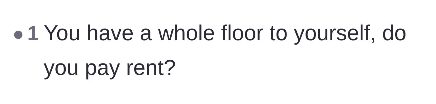 Comment thread 6 - A blunt question asking if the daughter pays rent for the entire upper floor.