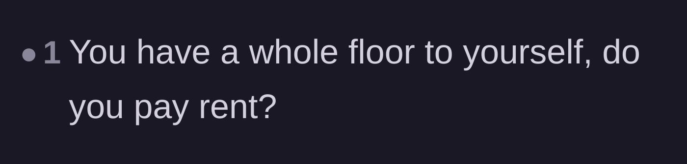 Comment thread 6 - A blunt question asking if the daughter pays rent for the entire upper floor.