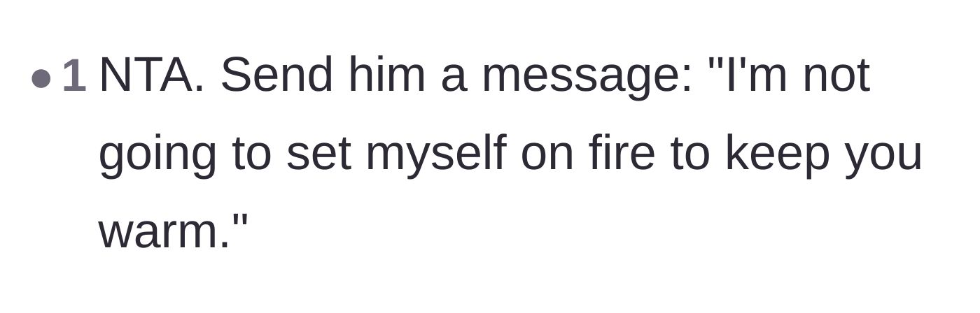 Comment thread 5 - A suggestion to use the ex's own infamous breakup excuse against him in a final text message.