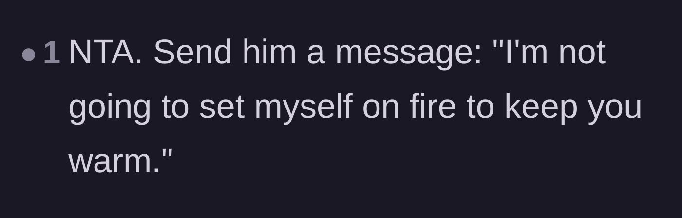 Comment thread 5 - A suggestion to use the ex's own infamous breakup excuse against him in a final text message.