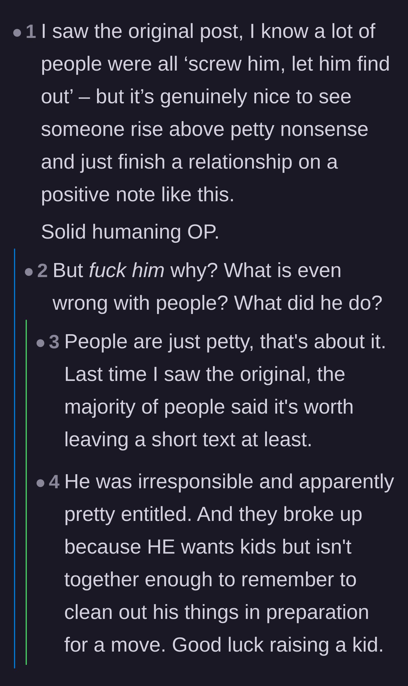 Comment thread 2 - A massive debate where commenters meticulously shut down a lone defender claiming there's a gender double standard.