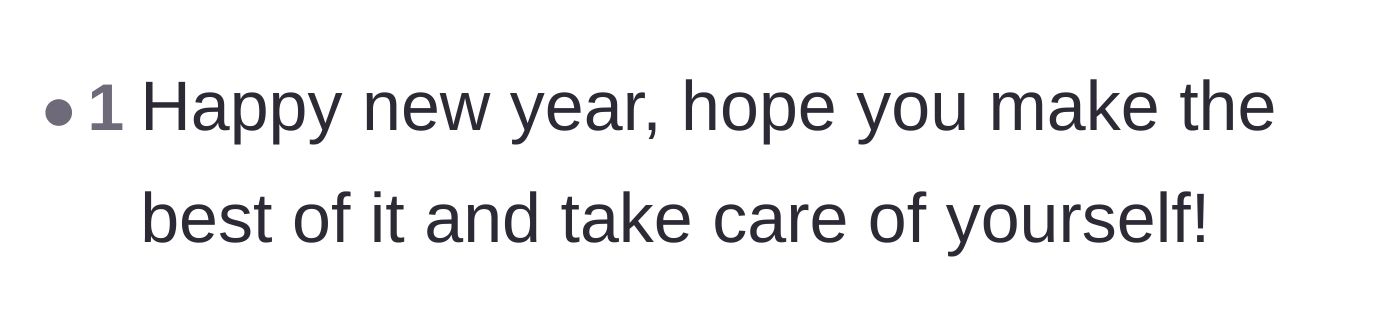 Comment thread 3 - A wholesome message wishing the original poster a happy new year and a fresh start.