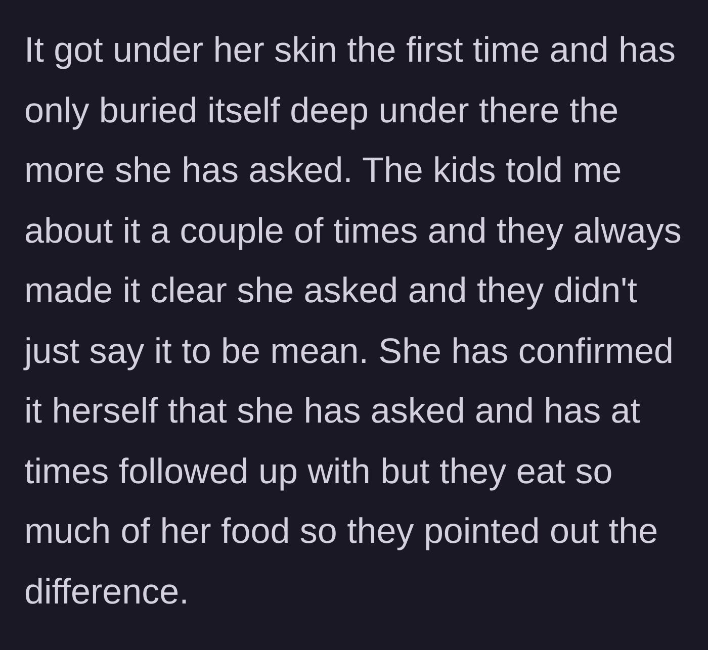 Story part 6 - The stepmom's growing frustration as the kids continue to honestly report that they prefer their mother's meals because they taste better.
