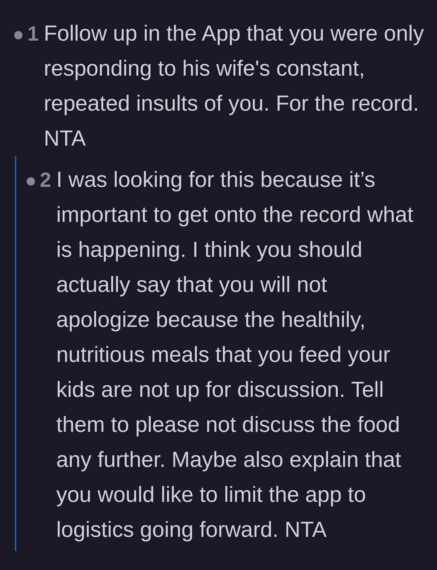 Comment thread 3 - Advice on documenting the stepmom's harassment in the co-parenting app to build a paper trail against potential parental alienation.