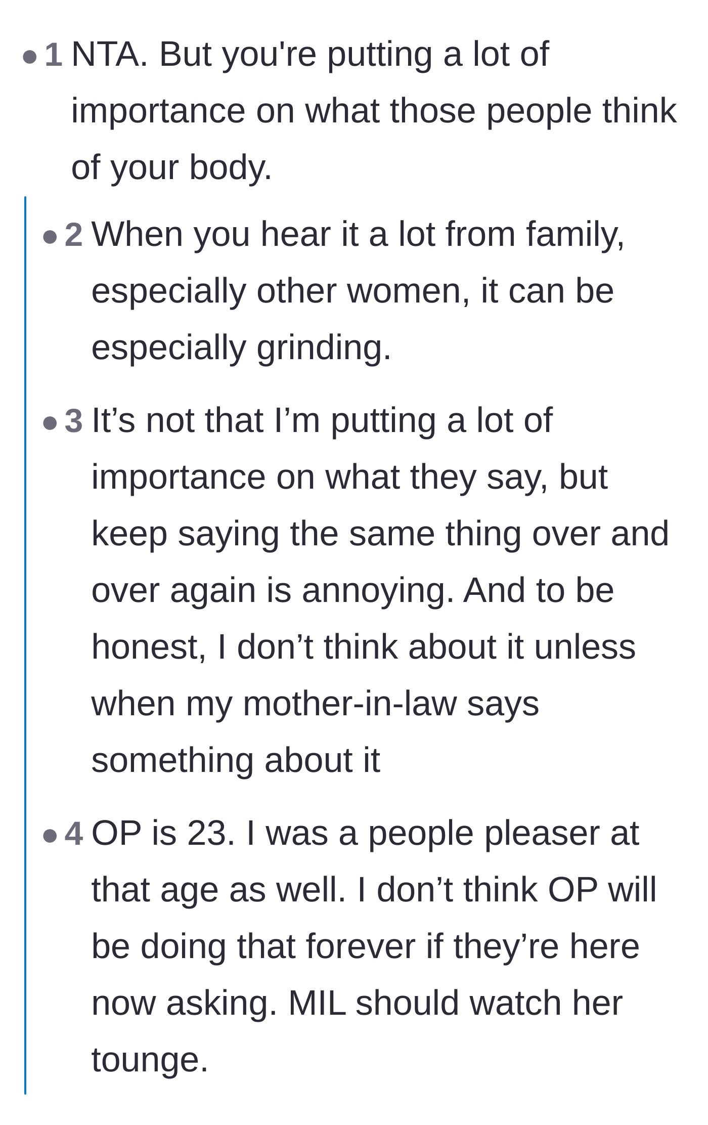 Comment thread 3 - A debate over whether the author is internalizing the criticism too much and needs to set harder boundaries.