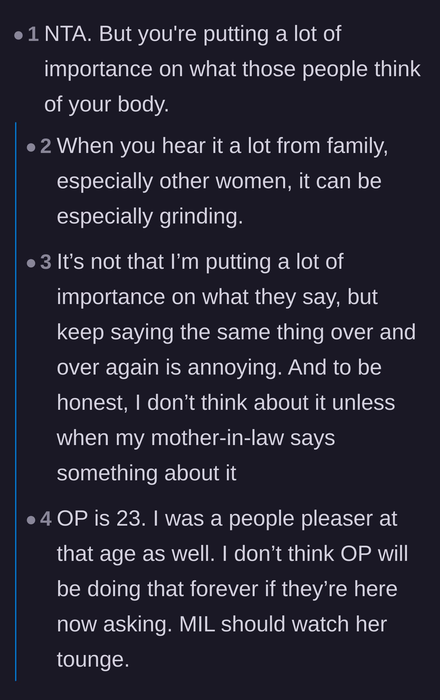 Comment thread 3 - A debate over whether the author is internalizing the criticism too much and needs to set harder boundaries.