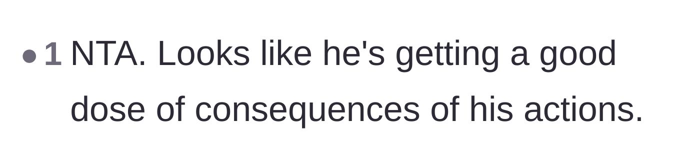 Comment thread 6 - Declaring that the neighbor is experiencing the swift consequences of his actions.