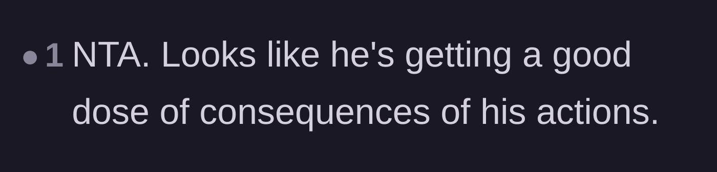 Comment thread 6 - Declaring that the neighbor is experiencing the swift consequences of his actions.