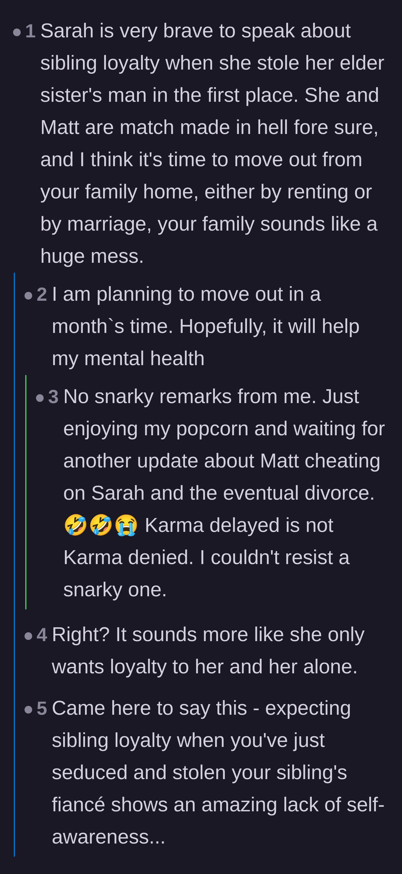 Comment thread 2 - Commenters urge the original poster to move out and mock the cheating couple's inevitable downfall.
